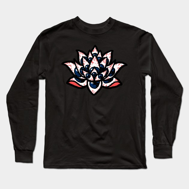 All-seeing Lotus flower Long Sleeve T-Shirt by jonah block